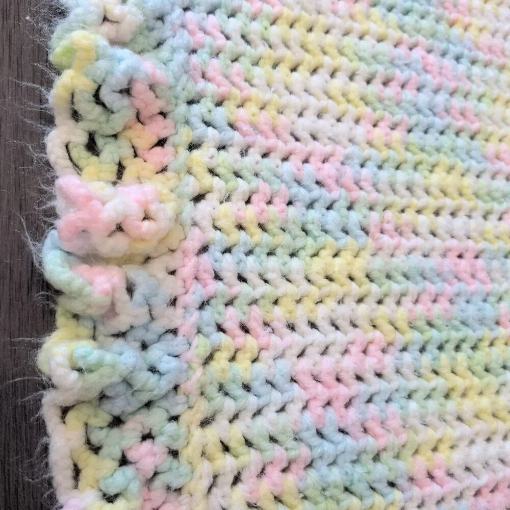 Oversized Chunky Chenille Toddler Blanket–Pastel Variegated Knit Throw